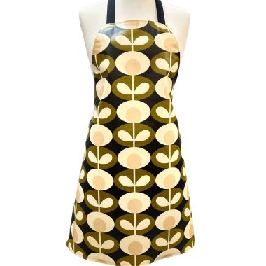 Orla Kiely Oval Flower Green Adult Apron Oilcloth Matte Finish