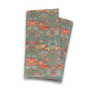 William Morris Strawberry Thief Grey 100% Fabric Napkin Set