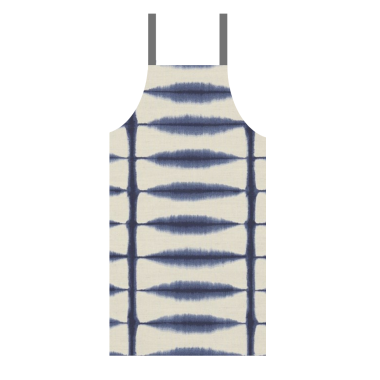 Shibori Indigo/Linen Scion Oilcloth Wipe Clean Apron