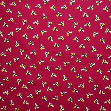 Cerise Pink Bees 100% Cotton Crafting Quilting Fabric