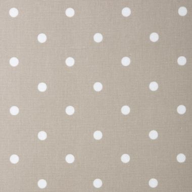 Dotty Taupe Polka Dot Oilcloth WITH BOXED CORNERS & BIAS-BINDING Wipe Clean Tablecloth