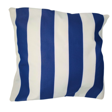 Blue & White Stripe Water Repellent Fabric Outdoor Cushion Cover