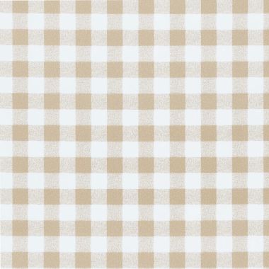 Taupe and White Gingham 20 Metre Roll PVC Vinyl Tablecloth Roll