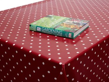 Dotty Red Polka Dot Oilcloth Wipe Clean Tablecloth