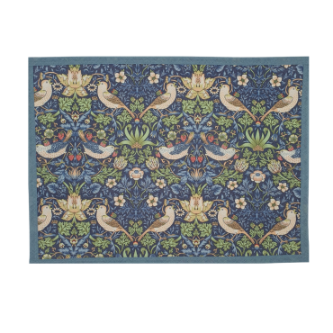 William Morris Strawberry Thief Navy Blue Water Repellent Set of 4/6 or 8 Placemats