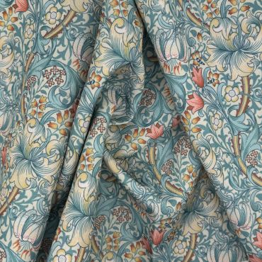 Outdoor William Morris Golden Lily Cornflower Water Repellent Fabric