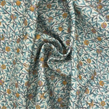 Outdoor William Morris Birds & Pomegranate Kingfisher Water Repellent Fabric