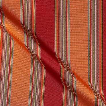 Outdoor Water Repellent Fabric Burnt Orange and Red Stripes