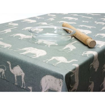 Duck egg Prairie Animals Wipe Clean Tablecloth 20 Metre Roll Oilcloth Tablecloth