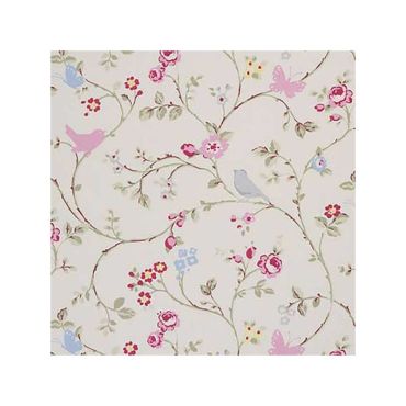 Grey Pink Blue Bird Trail 20 Metre Roll Oilcloth Tablecloth