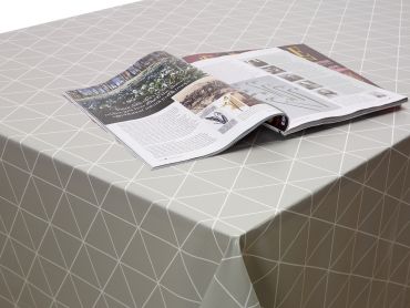 Grey Geometric Triangles Wipe Clean Tablecloth