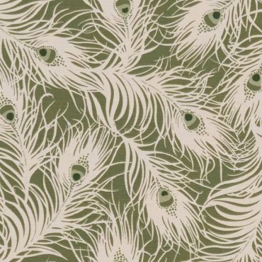 Harper Willow Green Feathers 20 Metre Roll Oilcloth Tablecloth