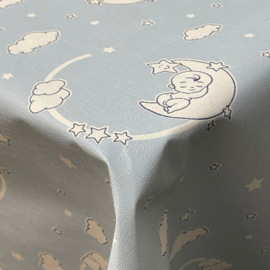 New Baby Blue PVC Vinyl Wipe Clean Tablecloth