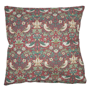 William Morris Strawbery Thief Crimson Water Repellent Fabric Outdoor Cushion Cover