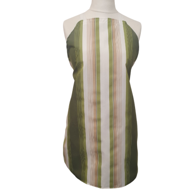 Woolacombe Olive Green Stripe Apron Water Repellent Wipe Clean