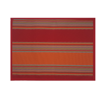 Orange and Red Stripe Water Repellent Set of 4/6 or 8 Placemats