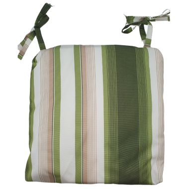Woolacombe Olive Green and White Water Repellent Fabric Outdoor Seat Pad