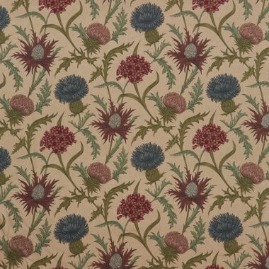 Acanthium Foxglove Floral 100% Cotton Curtain and Upholstery Fabric