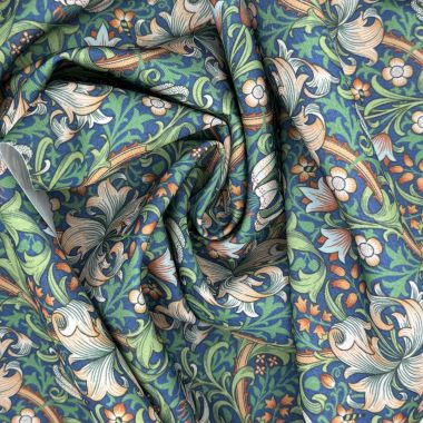 Outdoor William Morris Golden Lily French Blue Water Repellent Fabric