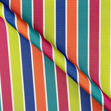 Outdoor Water Repellent Fabric Vibrant Multi Colour Stripe Fabric