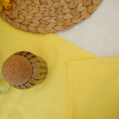 Luxury Plain Sunshine Yellow Fabric Banquet Tablecloth