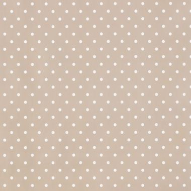 Small Dot Taupe 20 Metre Roll PVC Vinyl Tablecloth Roll