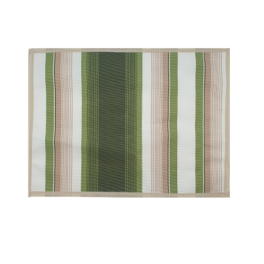 Woolacombe Olive Green and White Stripes Water Repellent Set of 4/6 or 8 Placemats