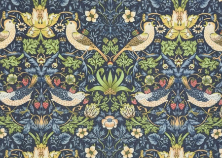 William Morris Strawberry Thief Navy Blue Outdoor Collection 